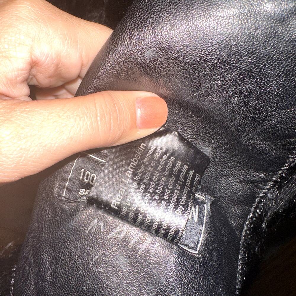 Atlantis Exclusive Black Lambskin Fur Leather Coat - Picture 6 of 7